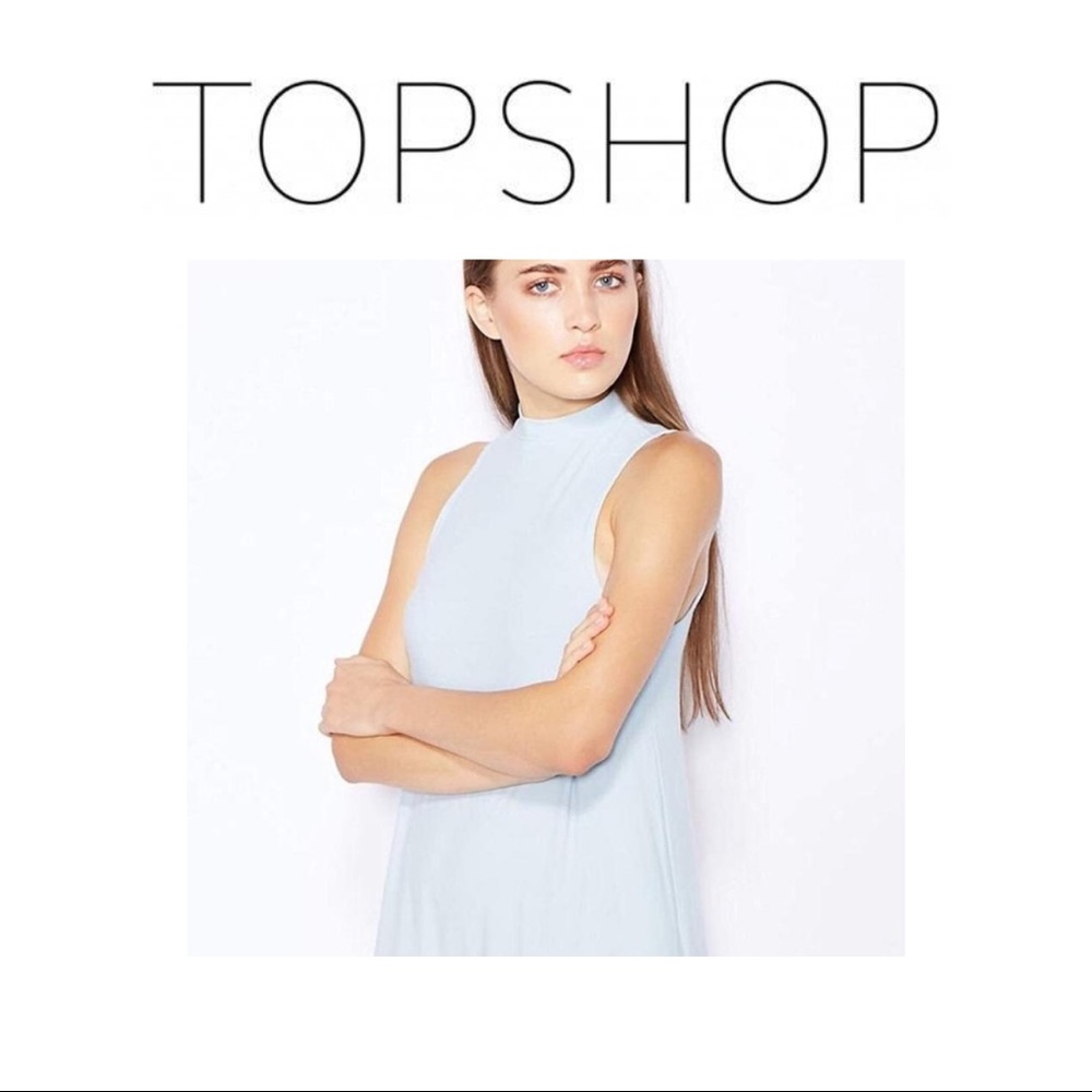 Topshop | Baby Blue Turtleneck Midi Dress